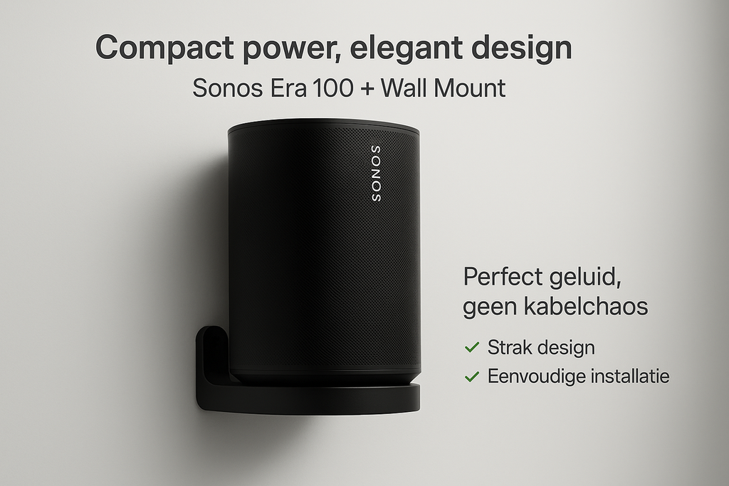 Wandhouder voor Sonos Era 100 - Zwart | Muurbeugel | Smart Speaker Wandmontage - Image 5